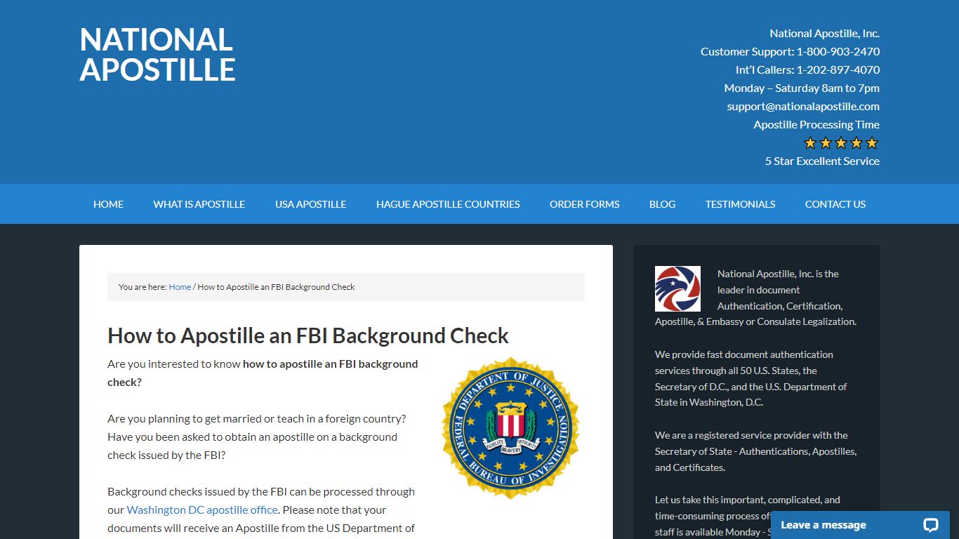 How to Apostille an FBI Background Check - National Apostille