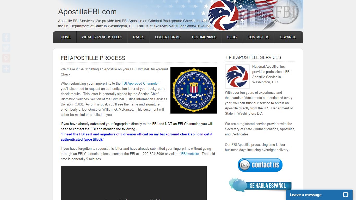 FBI Apostille Process